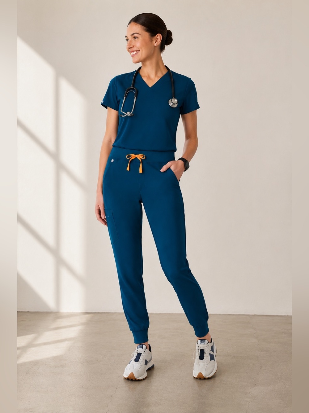 Figs Zamora Jogger Scrub Pants Deep Reef Blue Women’s Medical Uniform